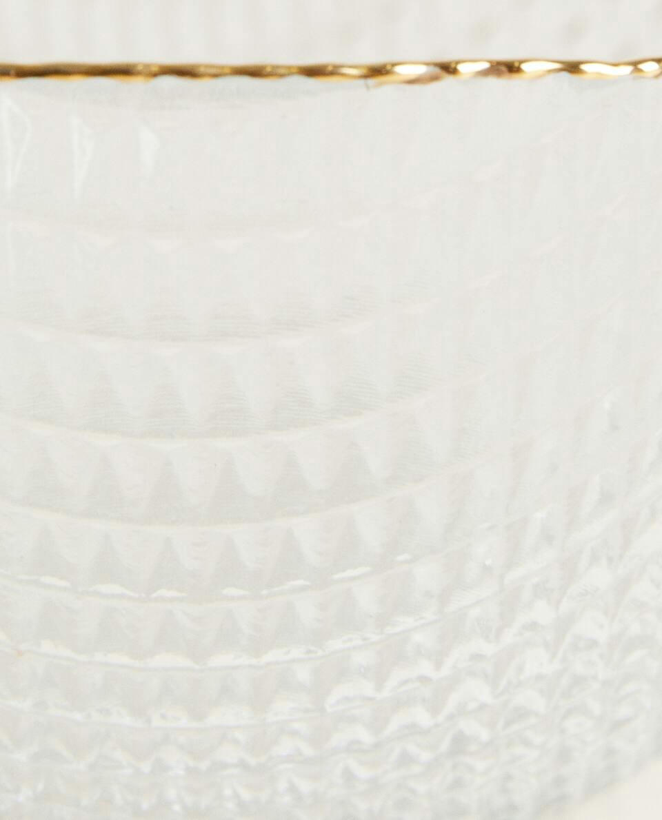 GLASS BOWL WITH RAISED DETAIL