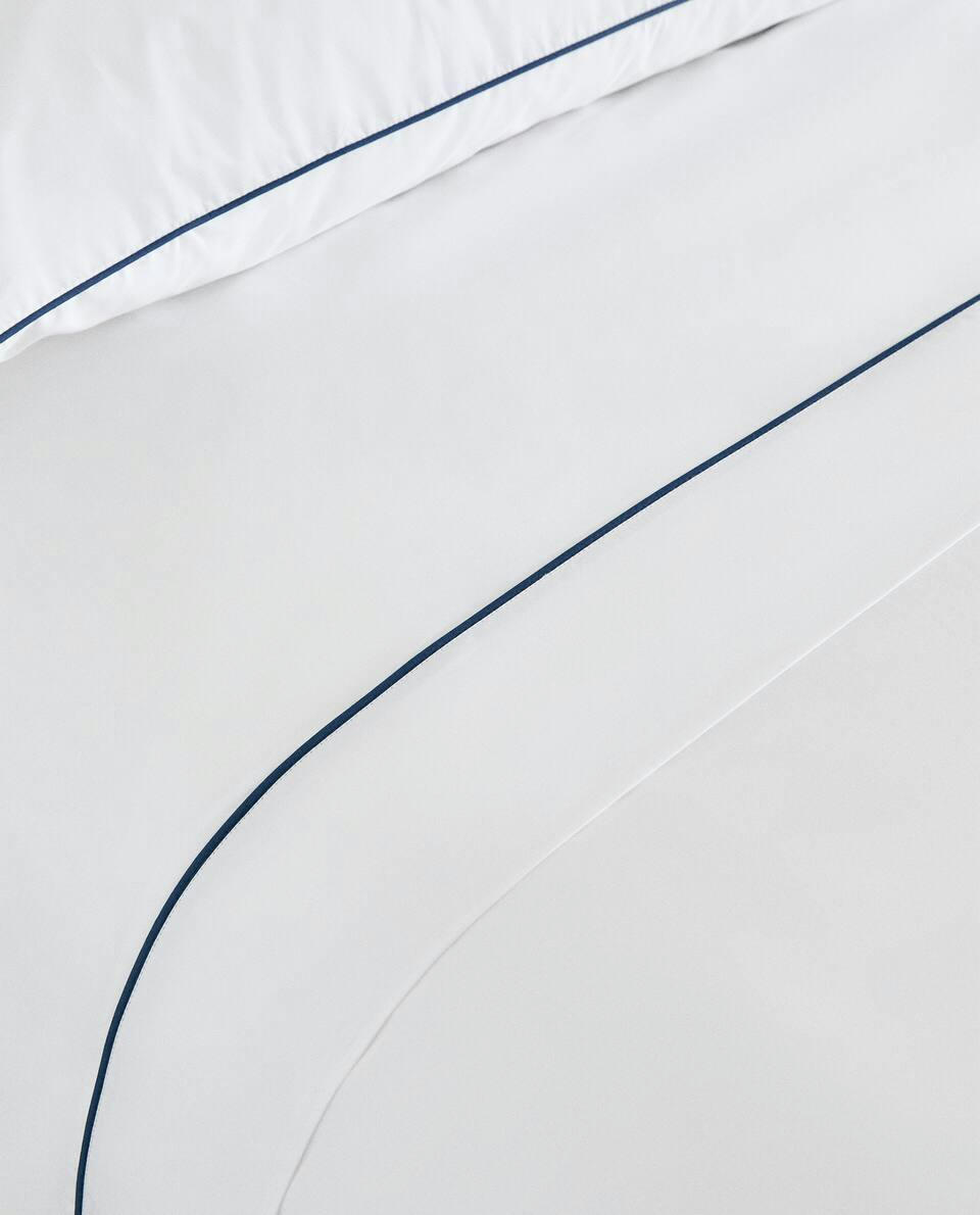 DUVET COVER WITH COLOURED DOUBLE PIPING DETAIL