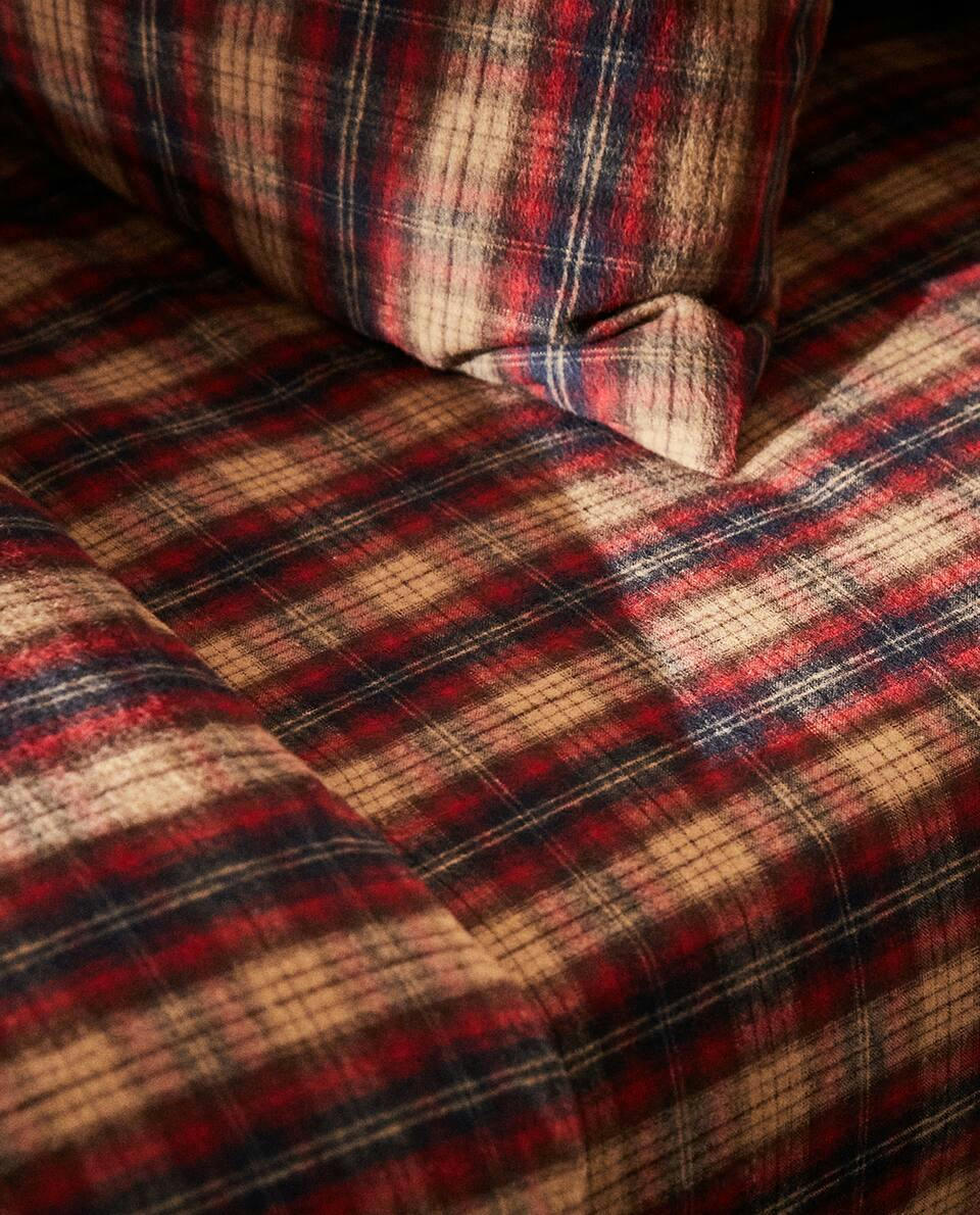 CHECK FLANNEL FITTED SHEET