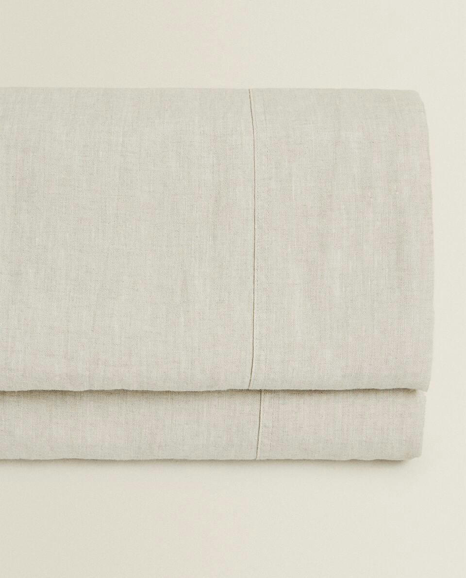 (140 GxM2) WASHED LINEN FLAT SHEET