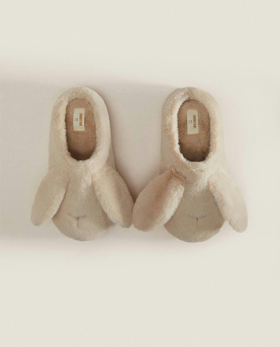 FAUX FUR BUNNY MULE SLIPPERS