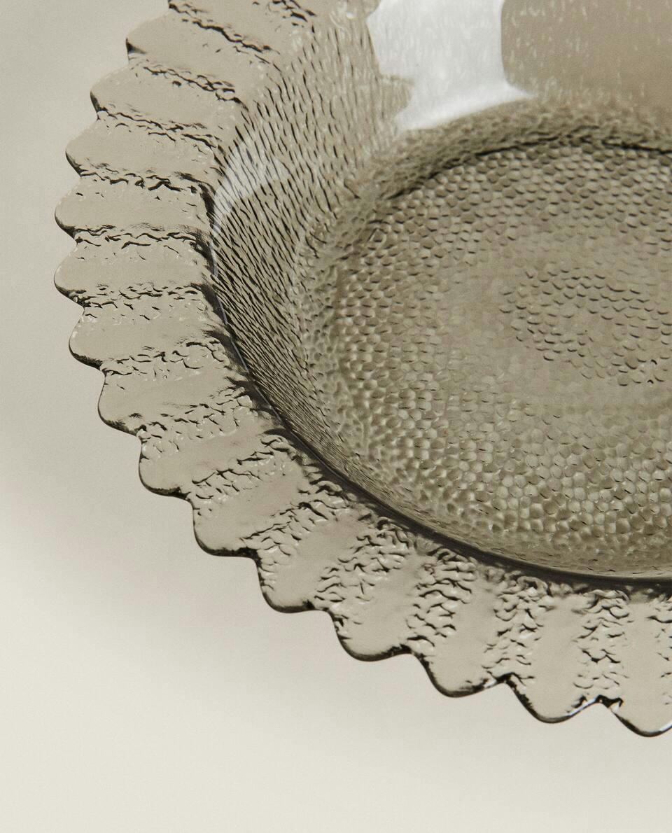 WAVY GLASS SERVING DISH & BOWL