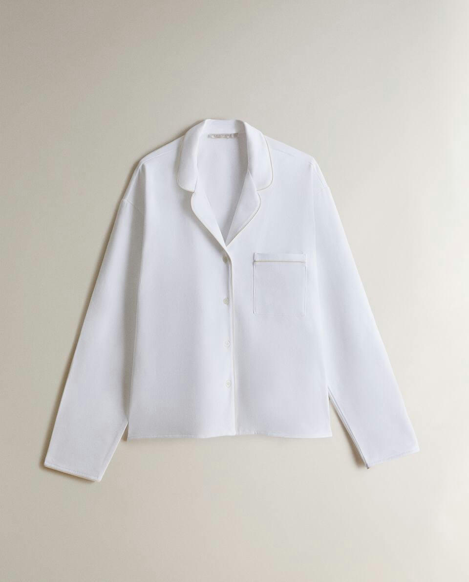 NAPPED SHIRT WITH TRIM