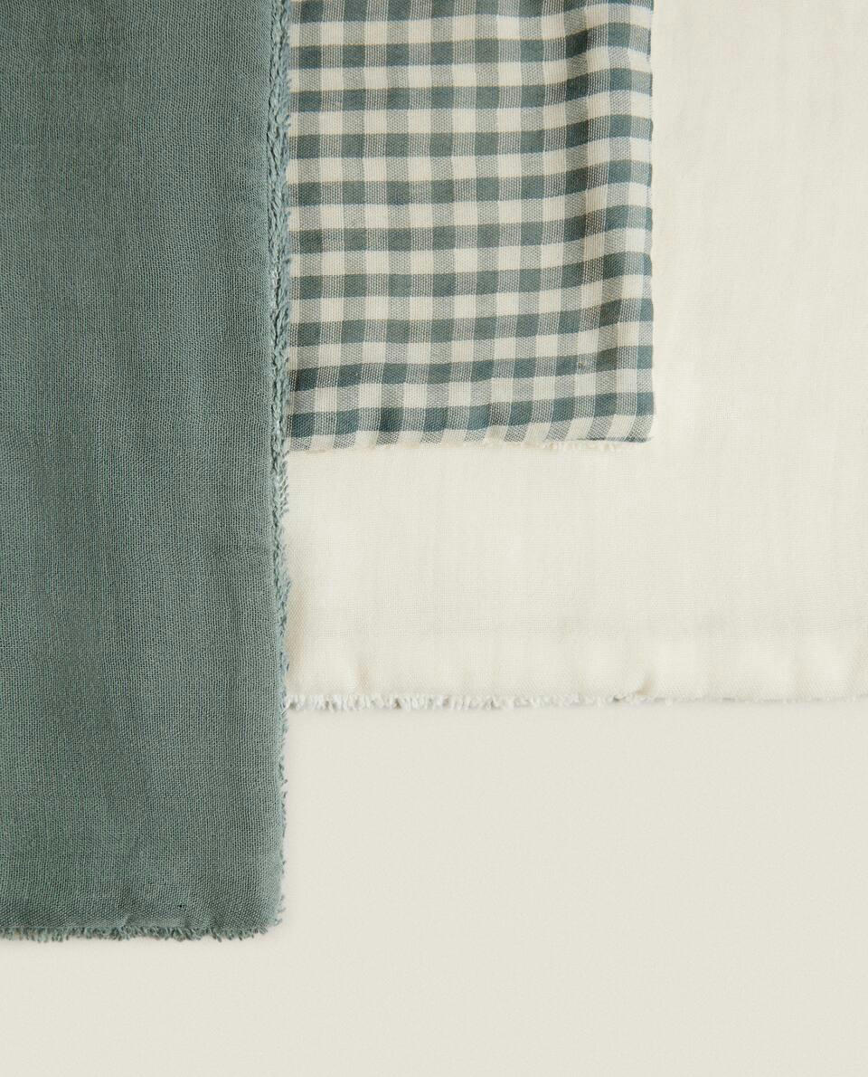 CHILDREN’S GINGHAM MUSLIN CLOTH (PACK OF 3)