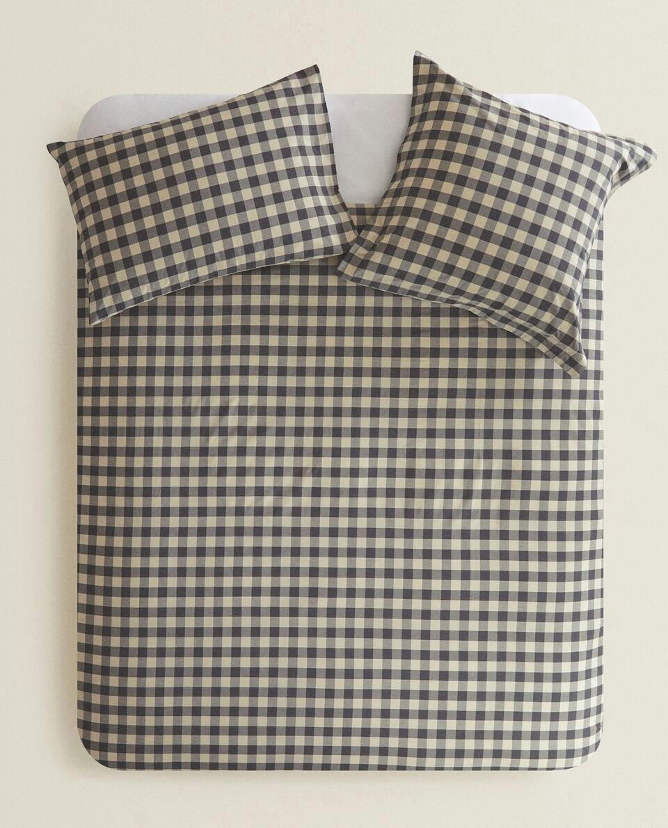 COTTON CHECK DUVET COVER