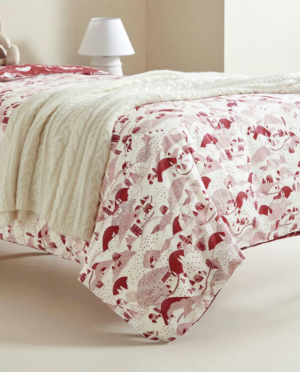 CHILDREN'S CHRISTMAS LANDSCAPE COTTON DUVET COVER