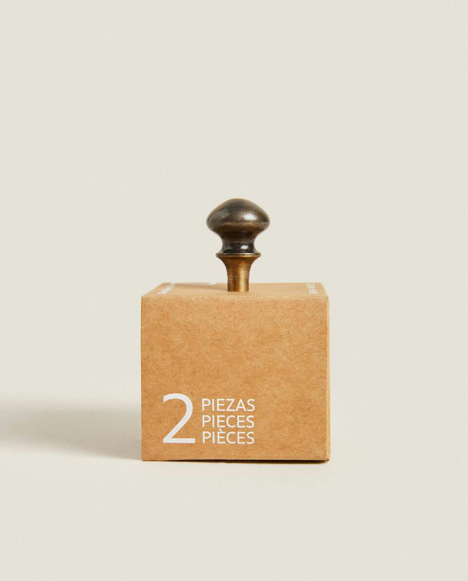 GREY BRASS DOOR KNOB (PACK OF 2)