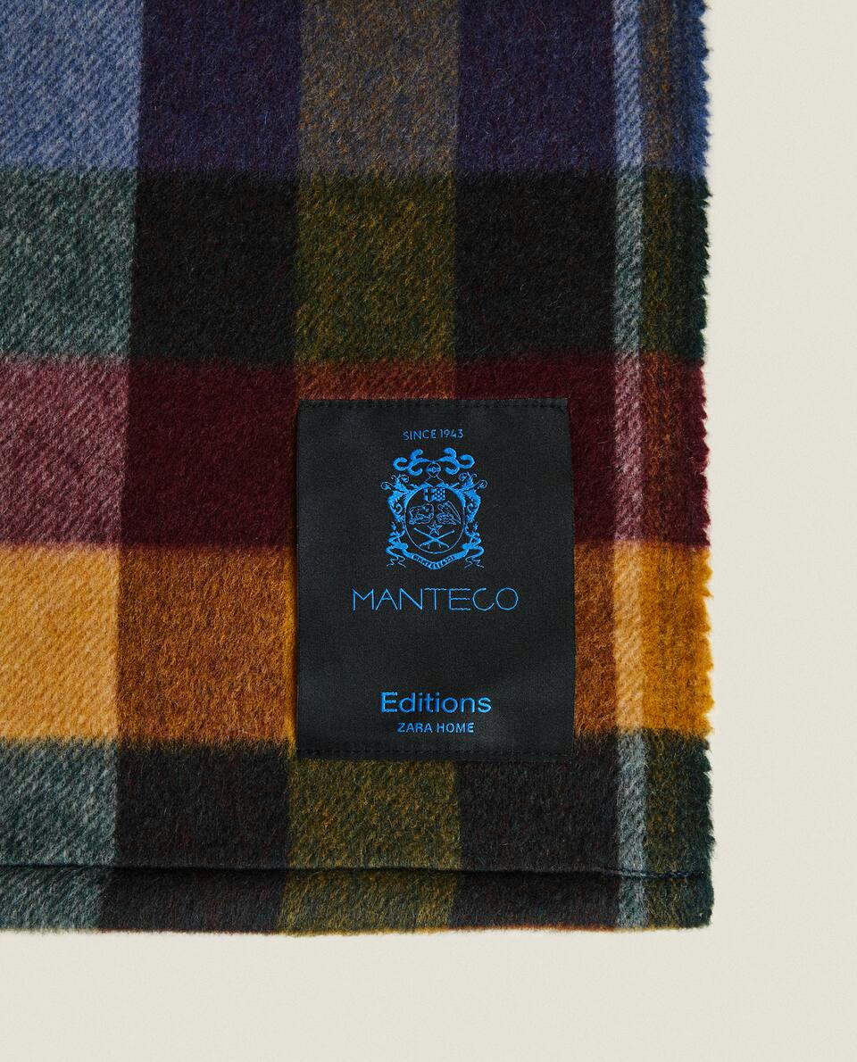 MULTICOLOURED CHECKED WOOL BLANKET