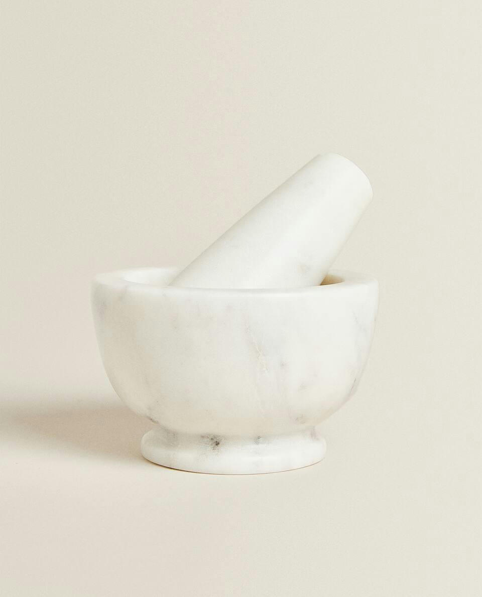 MARBLE PESTLE AND MORTAR