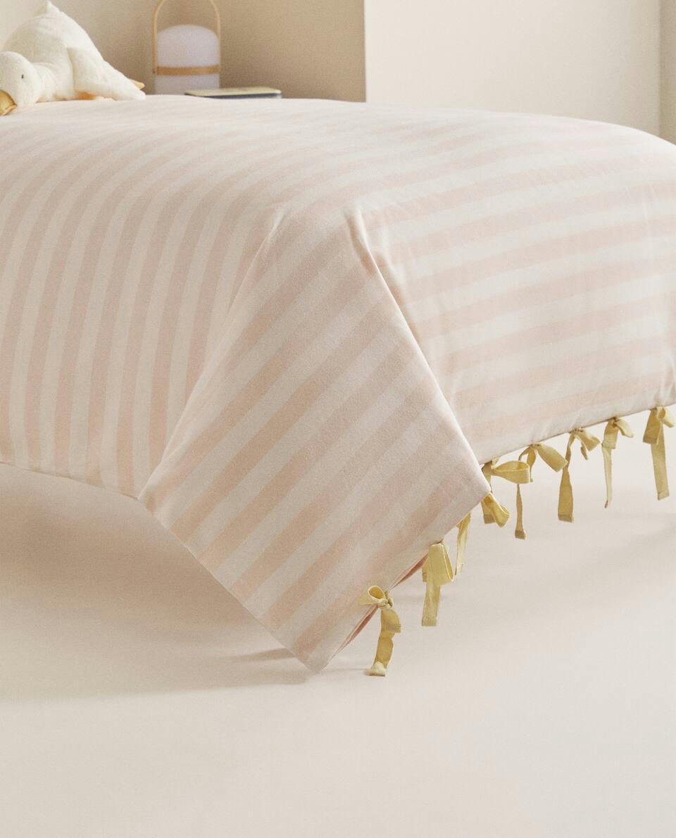 STRIPED FLANNEL FITTED SHEET