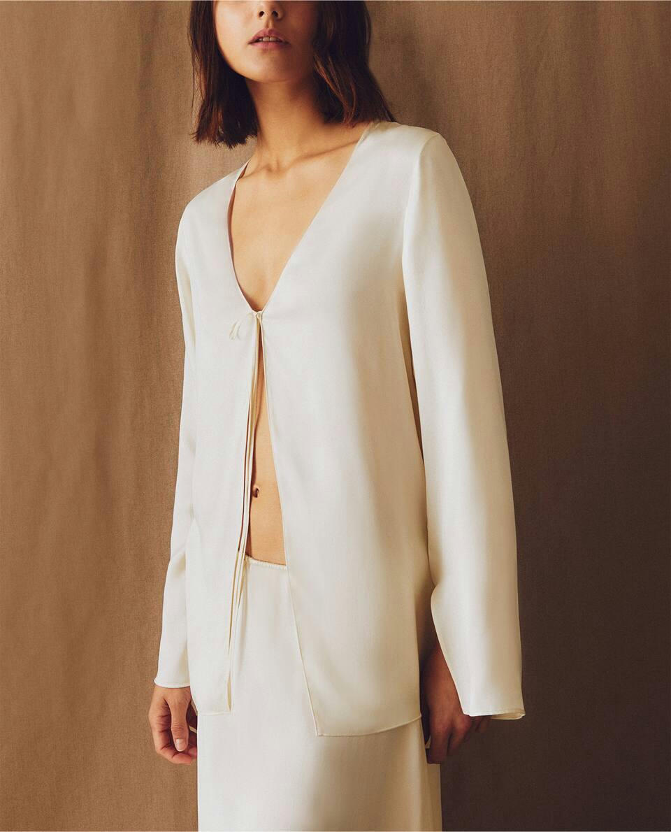ECRU SILK BLOUSE