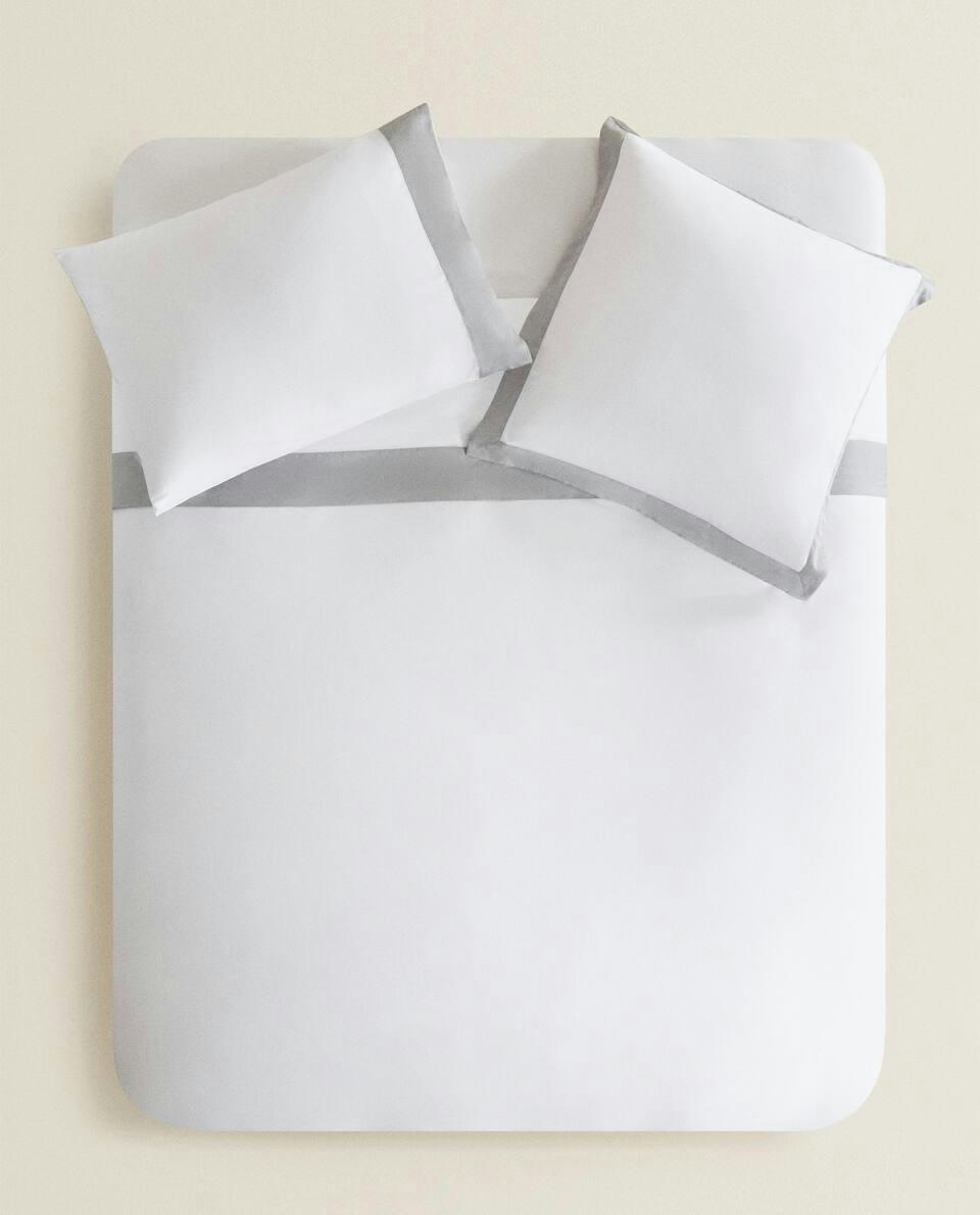 BORDERED SATEEN DUVET COVER