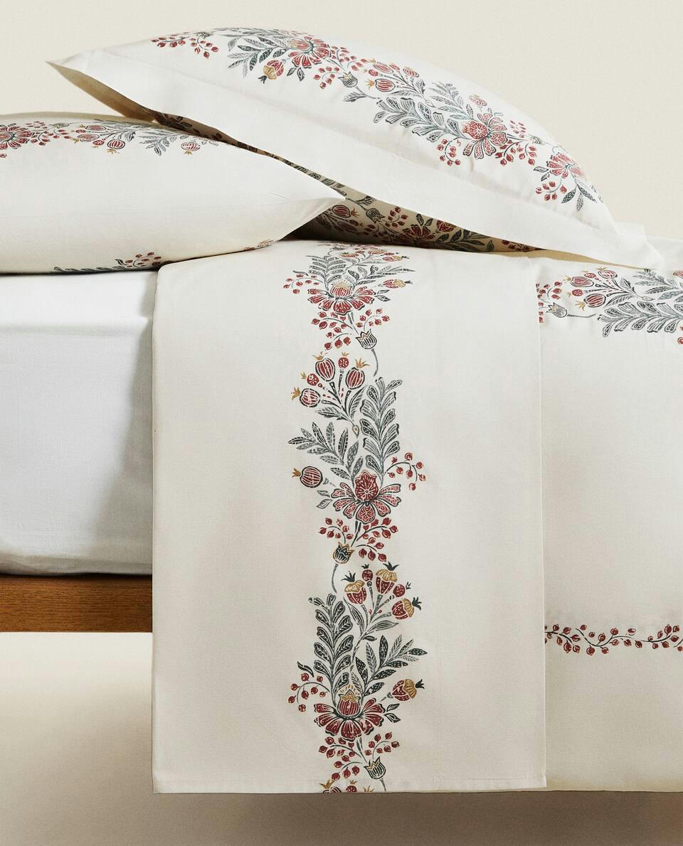 COTTON DUVET COVER WITH CHRISTMAS BORDER