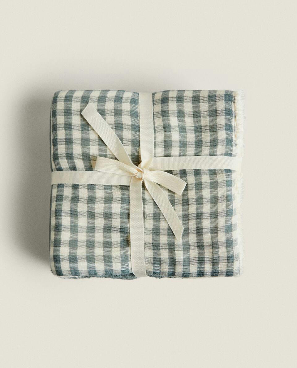 CHILDREN’S GINGHAM MUSLIN CLOTH (PACK OF 3)