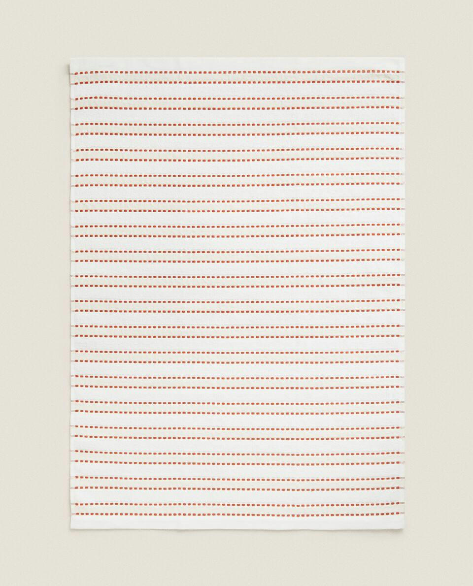 TERRY TEA TOWEL WITH TOPSTITCHING