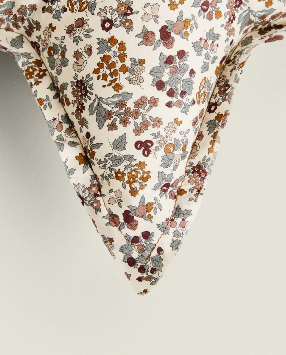 FLORAL PRINT FABRIC CHILDREN’S STAR CUSHION