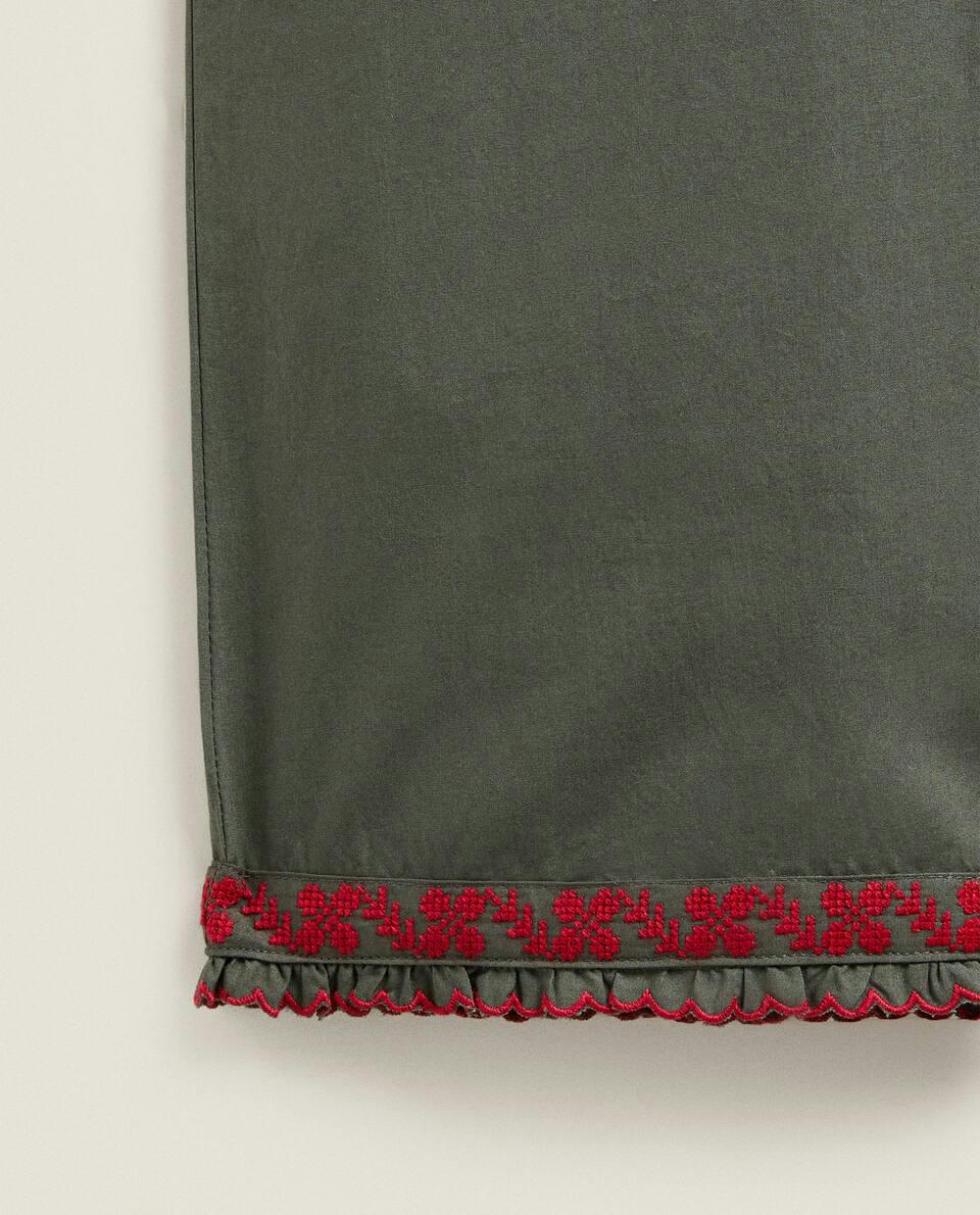 CHILDREN’S CHRISTMAS PYJAMA SET WITH EMBROIDERED COLLAR