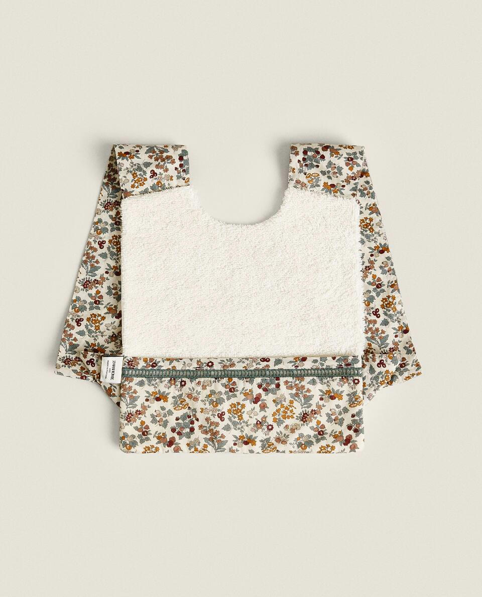 FLORAL PRINT FABRIC CHILDREN'S LONG BIB