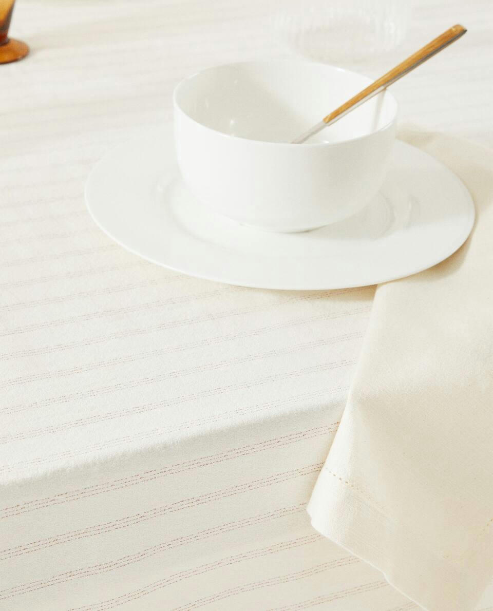 STRIPED COTTON TABLECLOTH