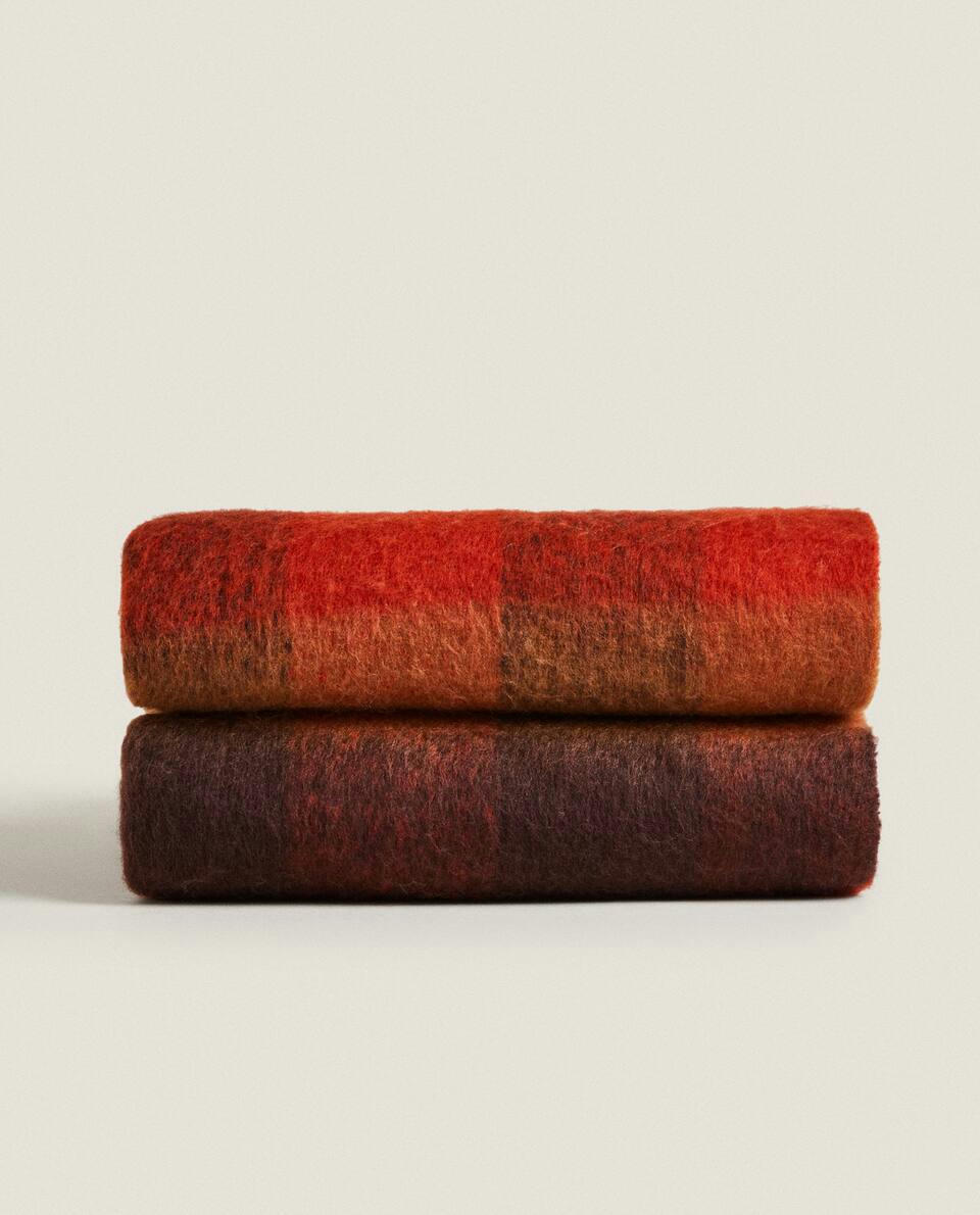 FRAYED CHECKED BLANKET