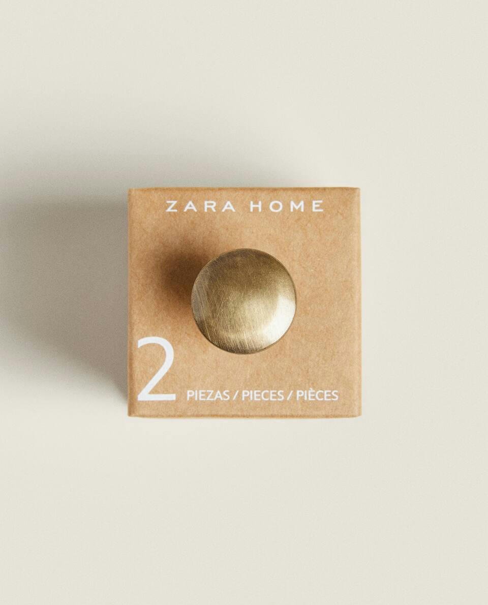 ROUND GOLD DOOR KNOB (PACK OF 2)