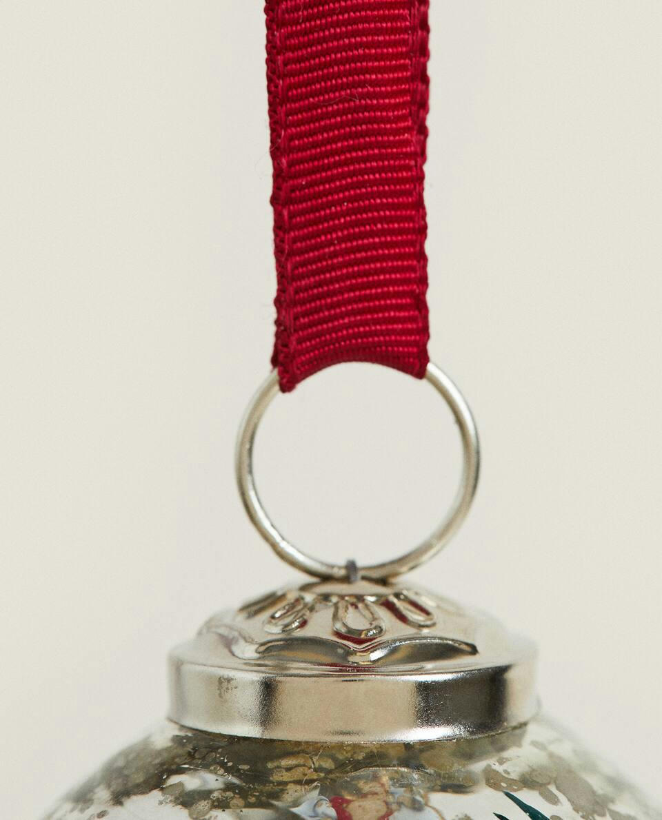 MERCURISED GLASS FLOWER CHRISTMAS DECORATION