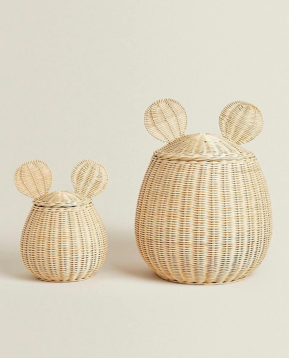 RATTAN BASKET WITH EARS