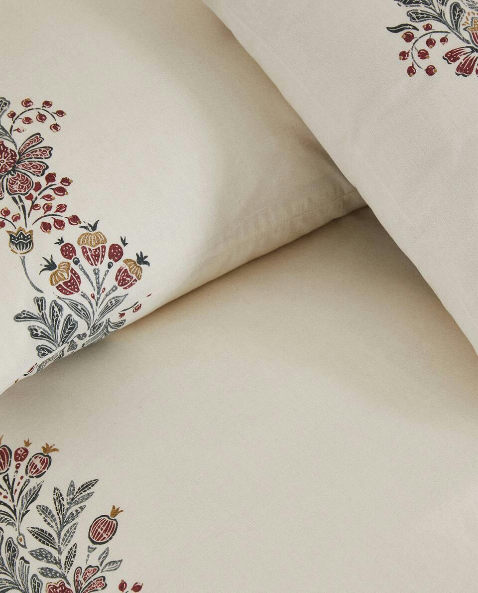 COTTON FLAT SHEET WITH CHRISTMAS BORDER