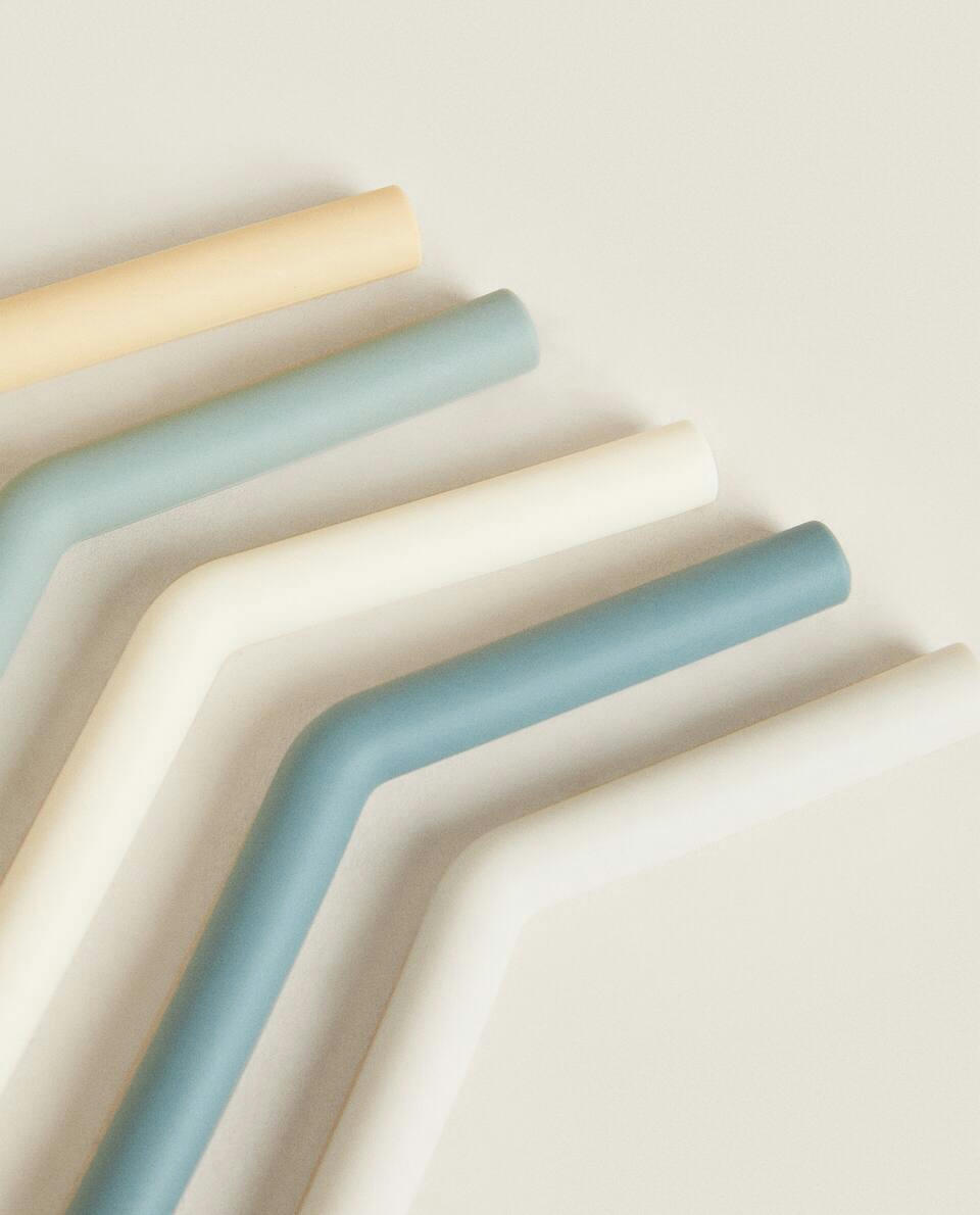 SILICONE STRAWS (PACK OF 5)