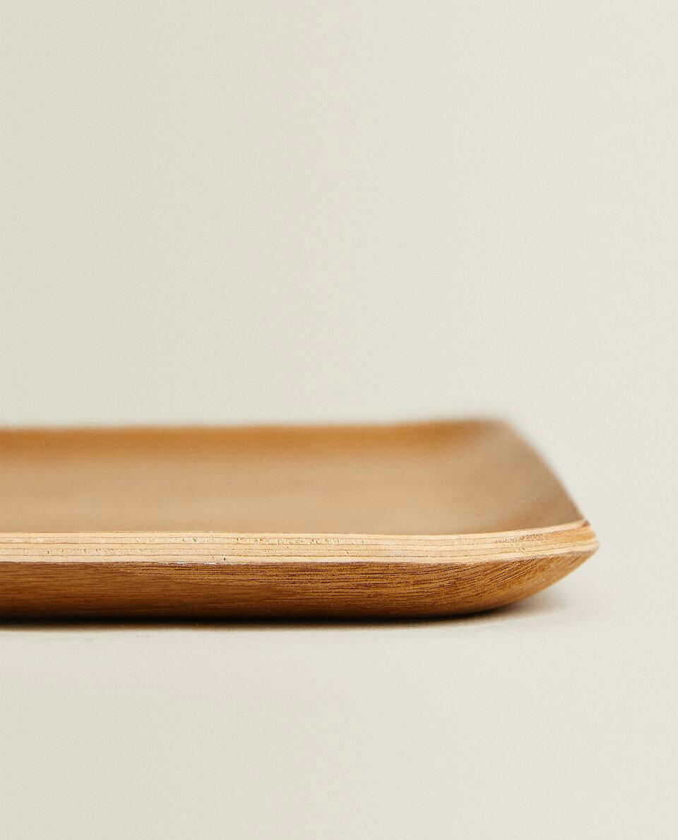 RECTANGULAR NON-SLIP WOODEN TRAY