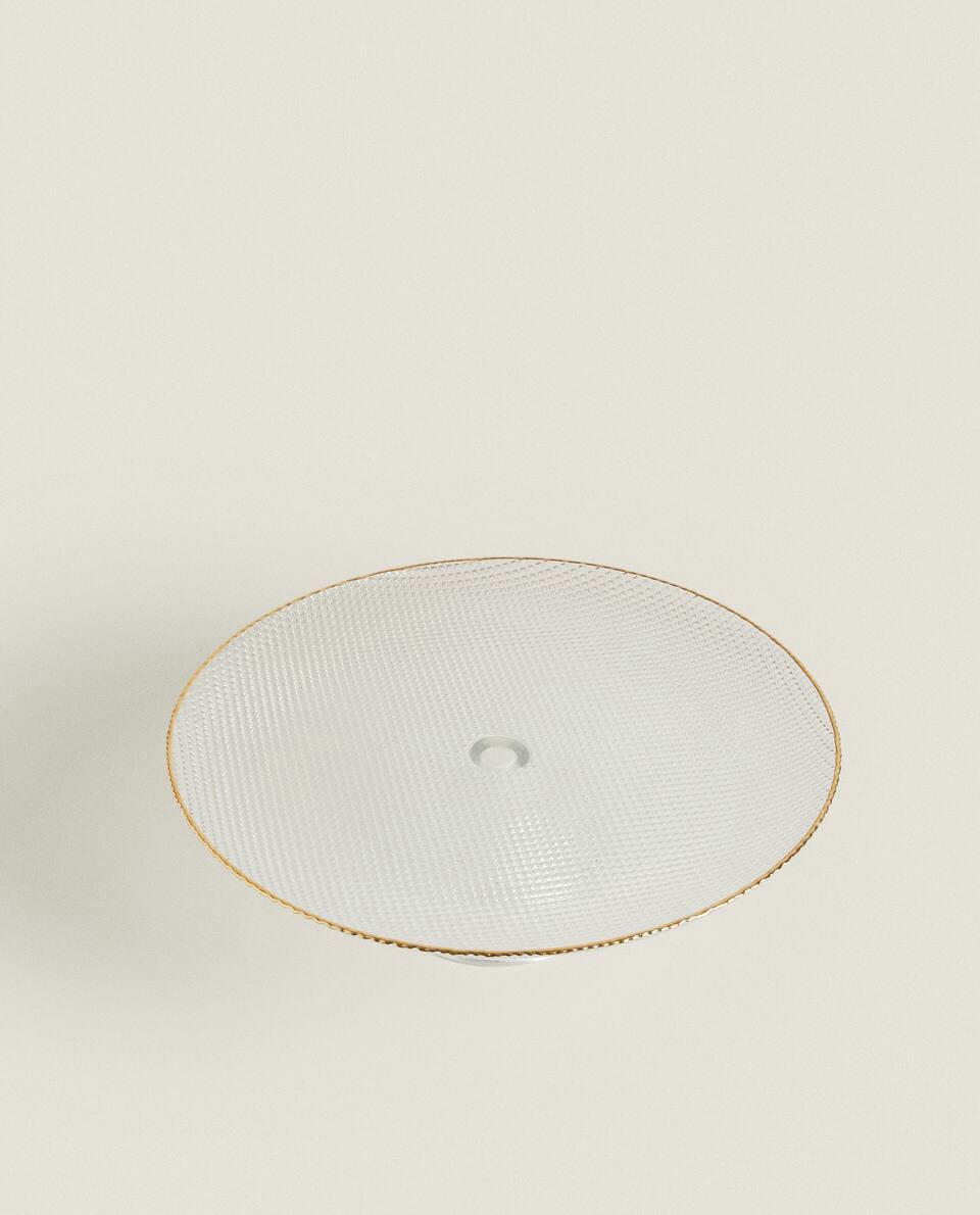 GLASS SERVING DISH WITH STAND
