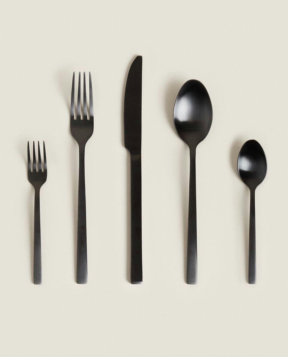 MATTE BLACK BRUNCH FORKS (PACK OF 4)