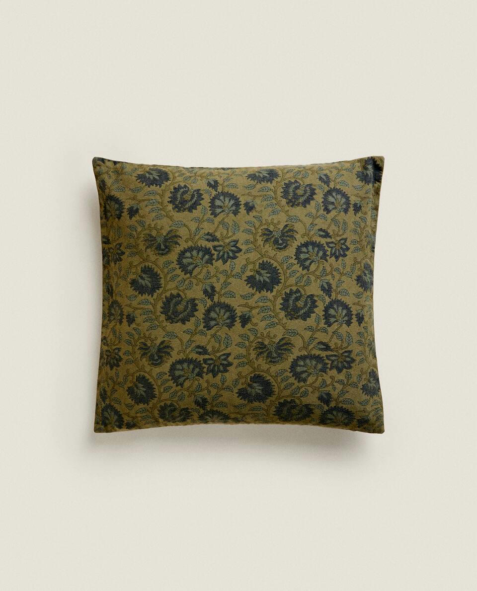 FLORAL PRINT CUSHION COVER