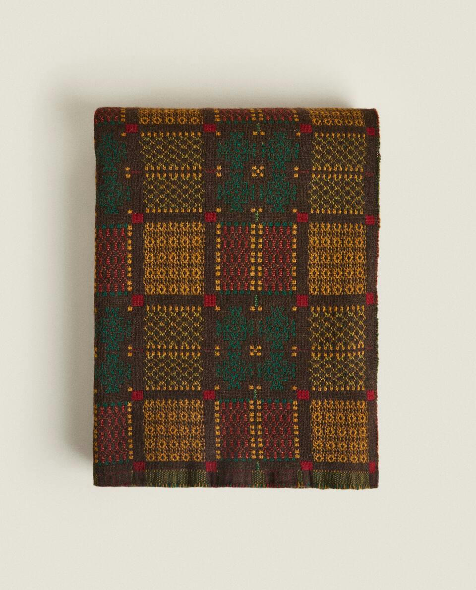 MULTICOLOURED CHRISTMAS JACQUARD WOOL BLANKET