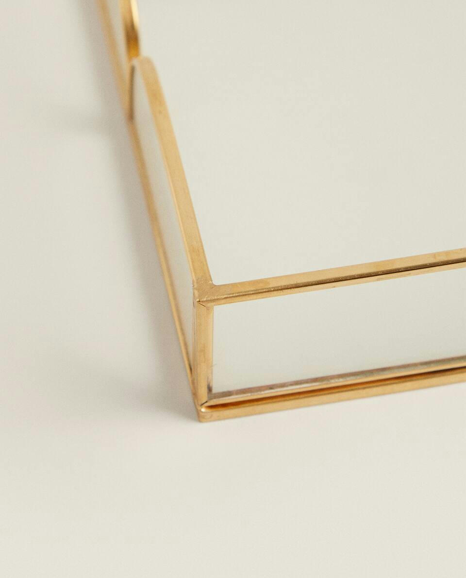 GLASS AND METAL TRAY