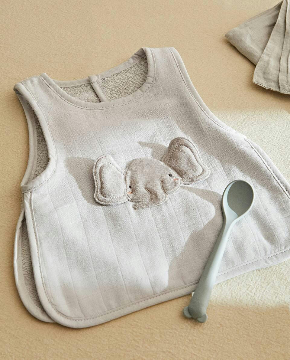ELEPHANT COTTON TERRY BIB