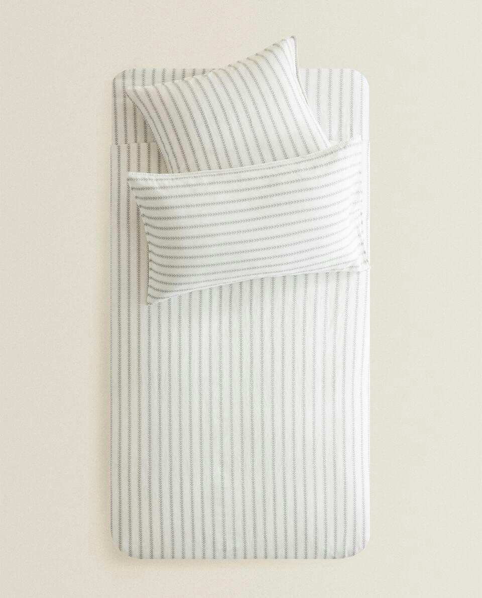 STRIPED LINEN DUVET COVER