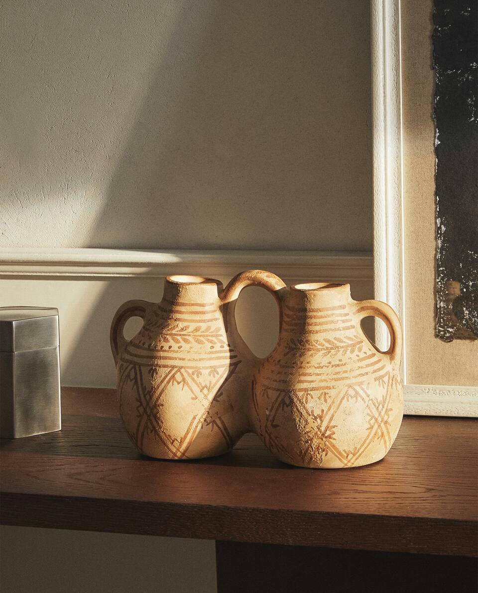 DOUBLE CERAMIC VASE