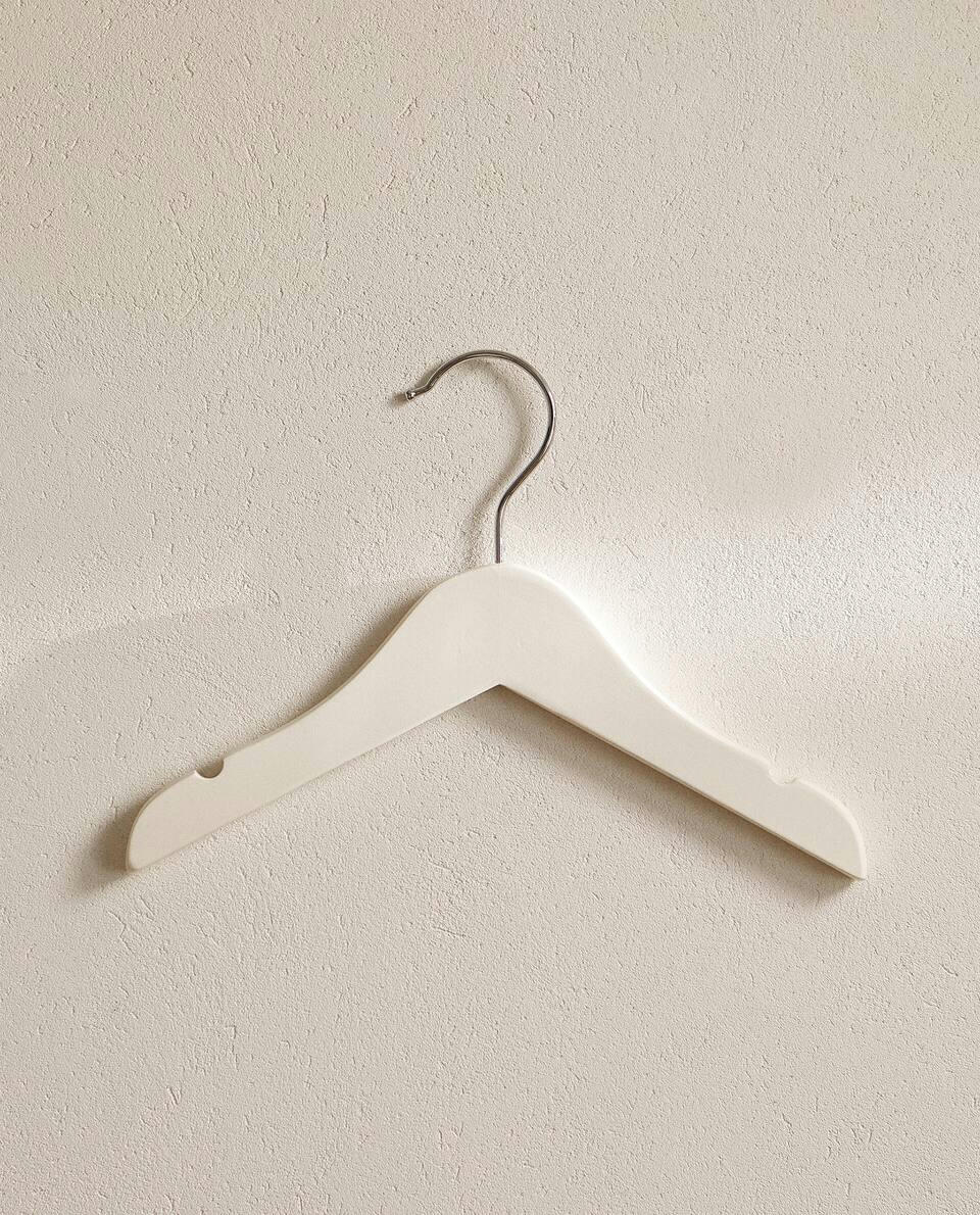 OYSTER WHITE WOODEN BABY HANGER (PACK OF 3)