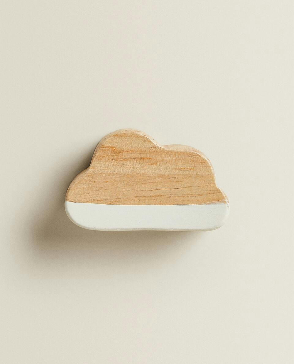 CLOUD WOODEN DOOR KNOB (PACK OF 2)
