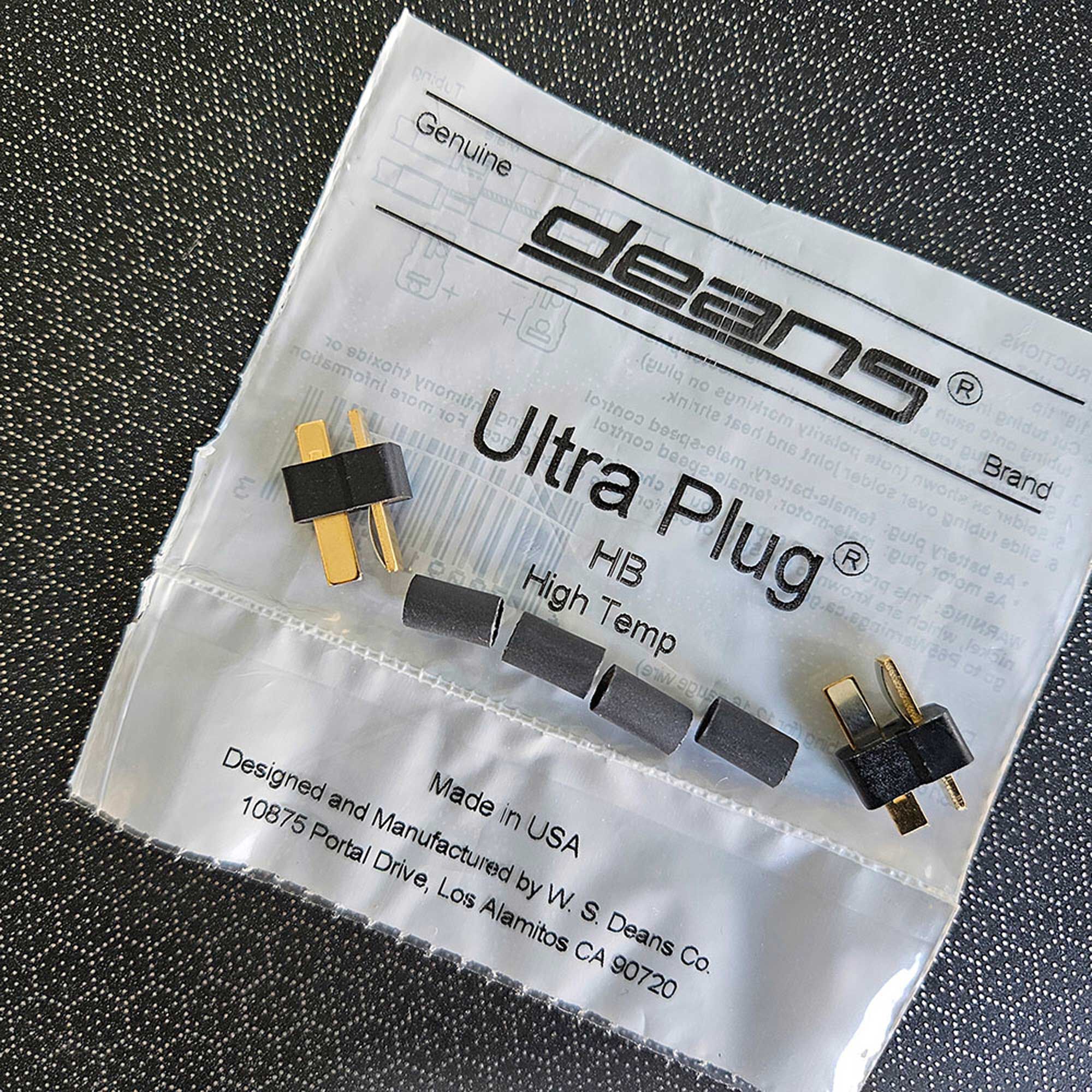 W. S. Deans Company Ultra Plug® HB Male 2 Pack&nbsp; 3/16” Shrink Tubing for use with 12-16 Gauge Wire