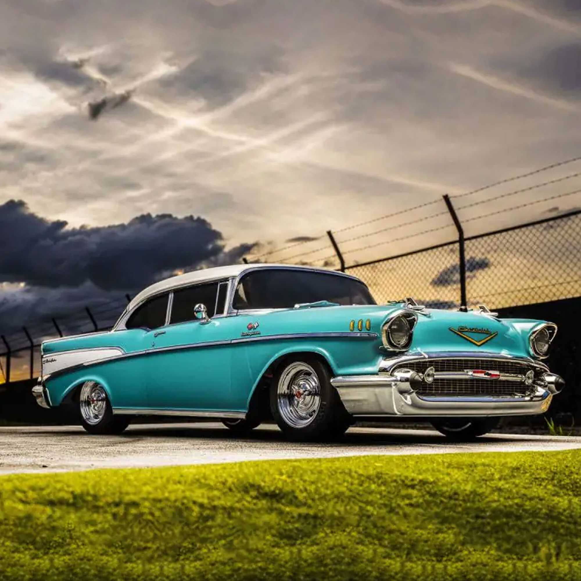 Kyosho 1/10 Chevy Bel Air Coupe Fazer Mk2 4x4 On-Road Touring Car RTR, Turquoise