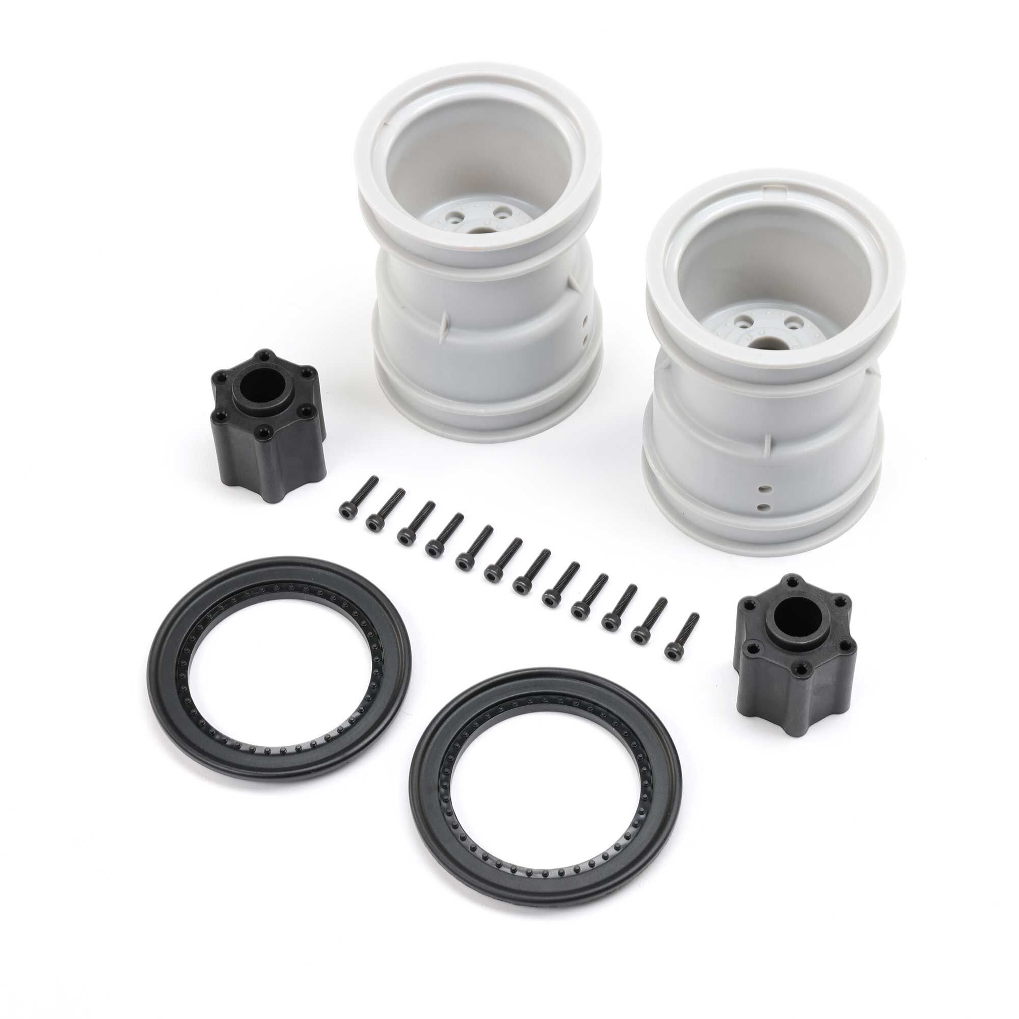 Losi 2.6" Wheel with Beadlock Ring, Black (2): LMT 2.0