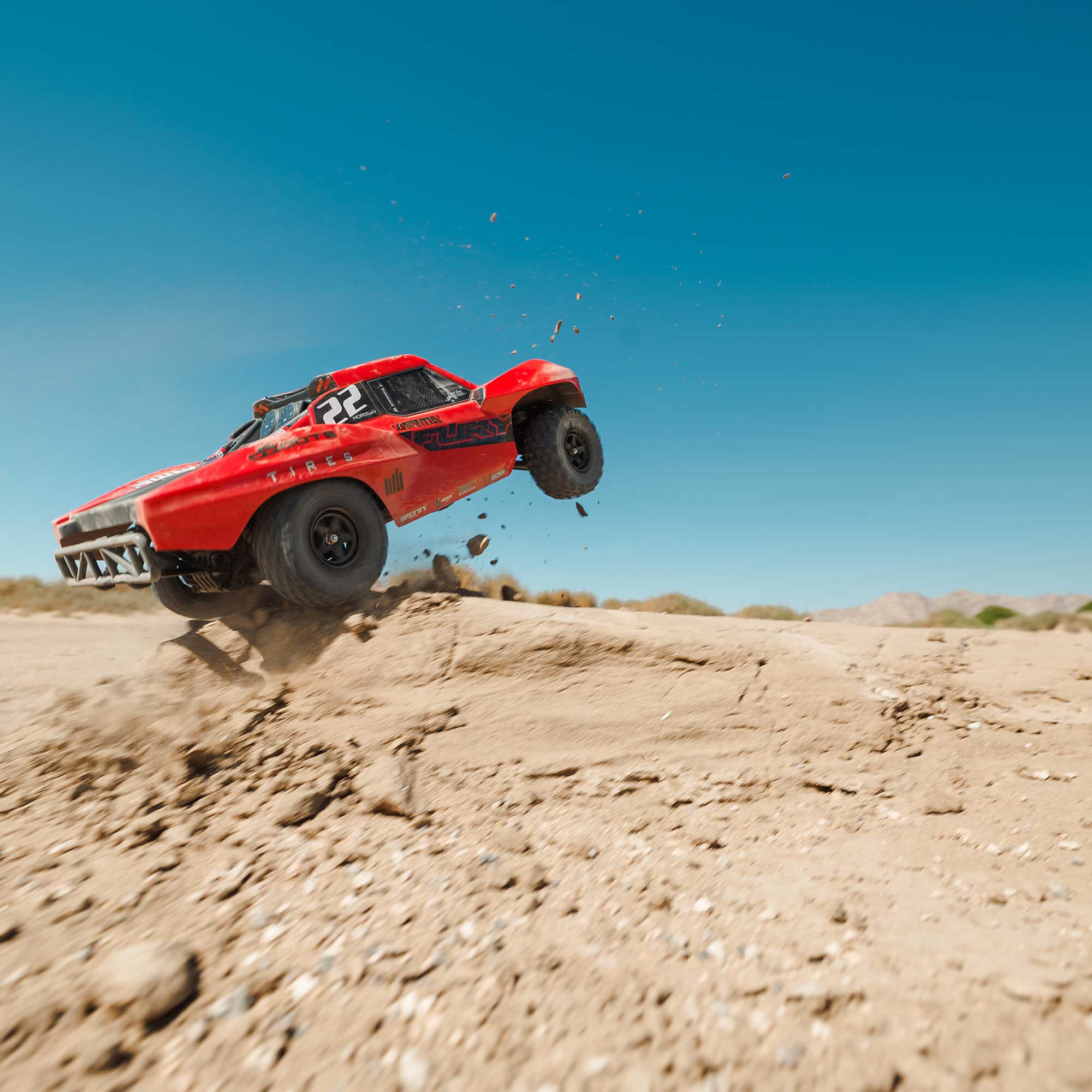 ARRMA 1/10 FURY 2WD RTR Brushed Short Course Truck (Battery & Charger Included), Red