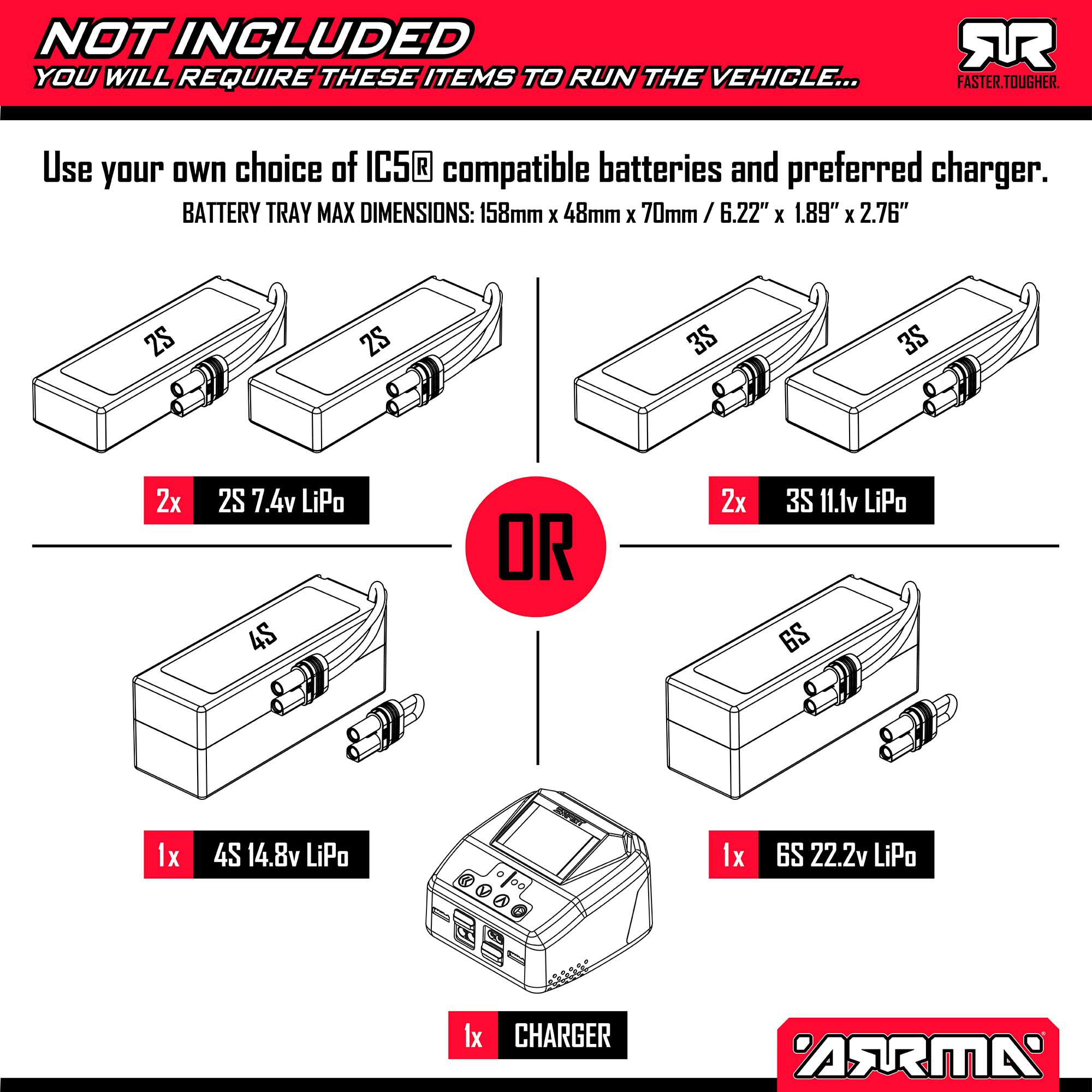 ARRMA 1/8 KRATON 6S EXB 4X4 RTR Brushless Speed Truck, BLACK