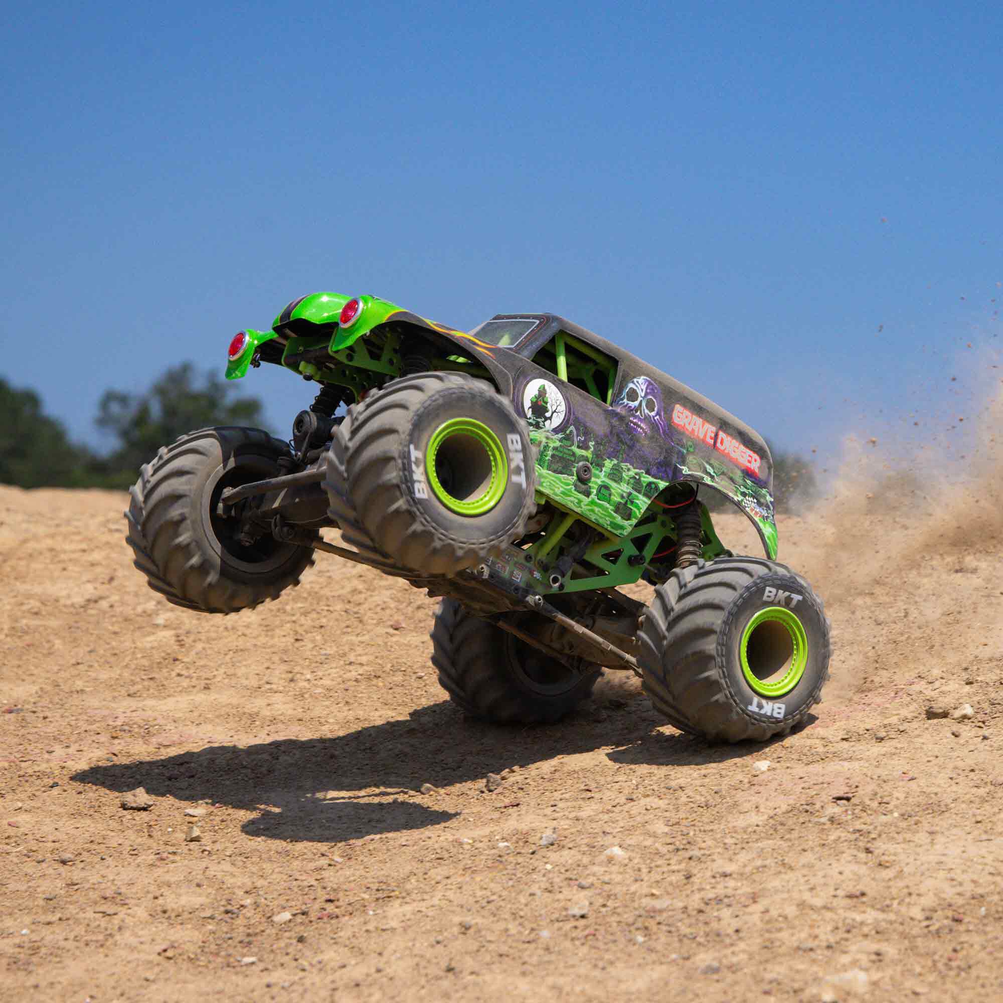 Losi 1/18 Mini LMT Grave Digger 2S 4X4 RTR Brushed Monster Truck (Battery & Charger Included), Green
