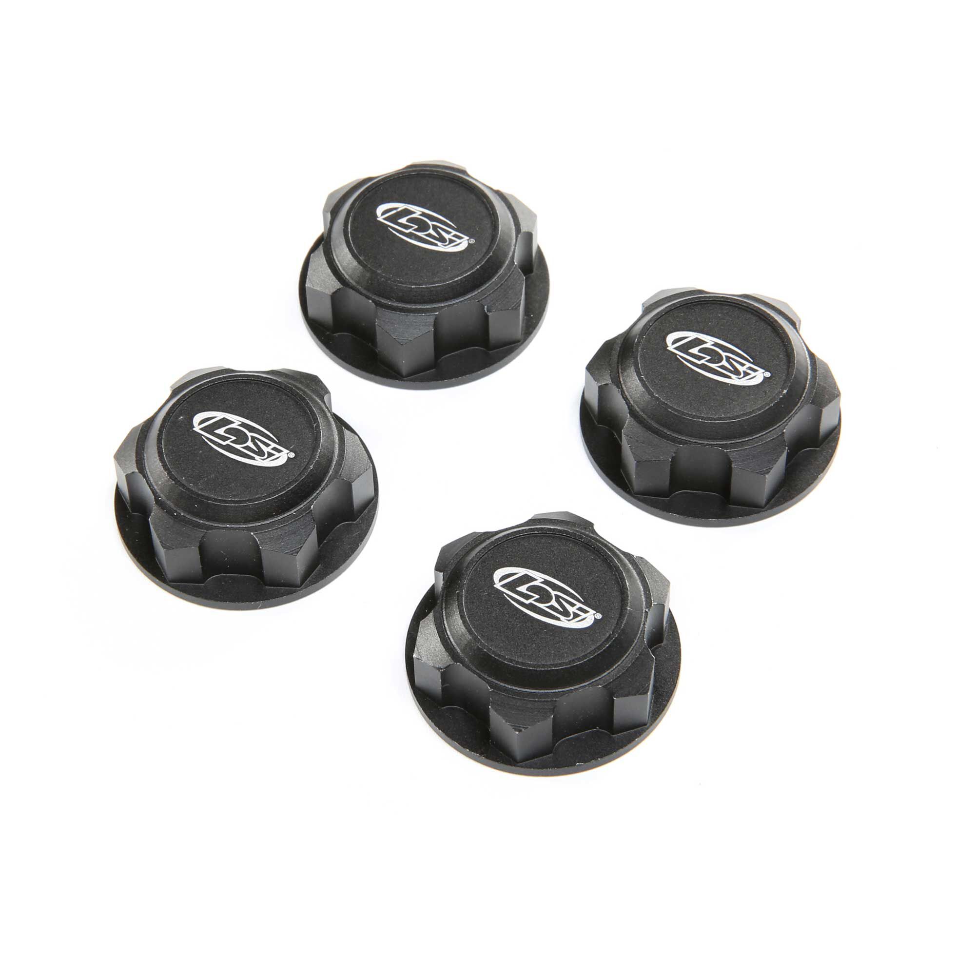 Losi Wheel Nuts, Captured Black (4): DBXL-E 2.0