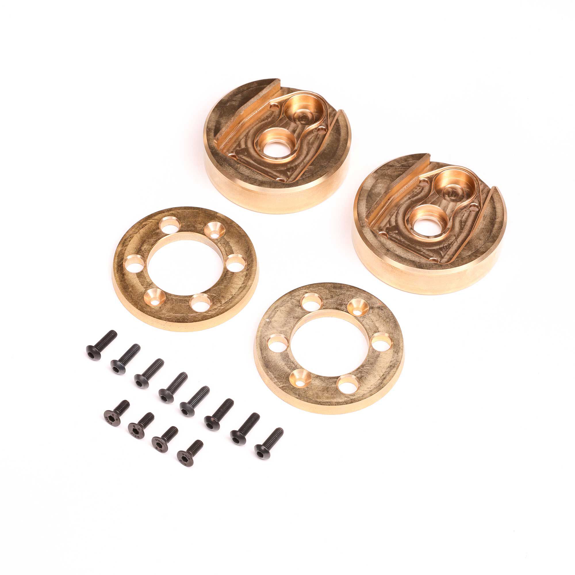 Axial Portal Cover and Weights, Brass (122.4g,34.6g ea), AF16P: AXP8
