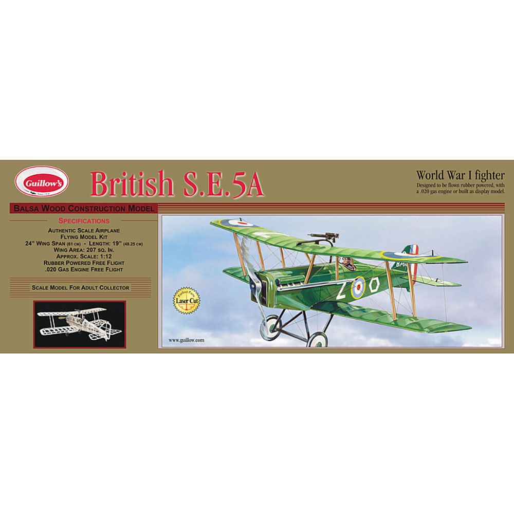 Guillow 1/14 British S.E.5A Laser Cut Kit, 24"