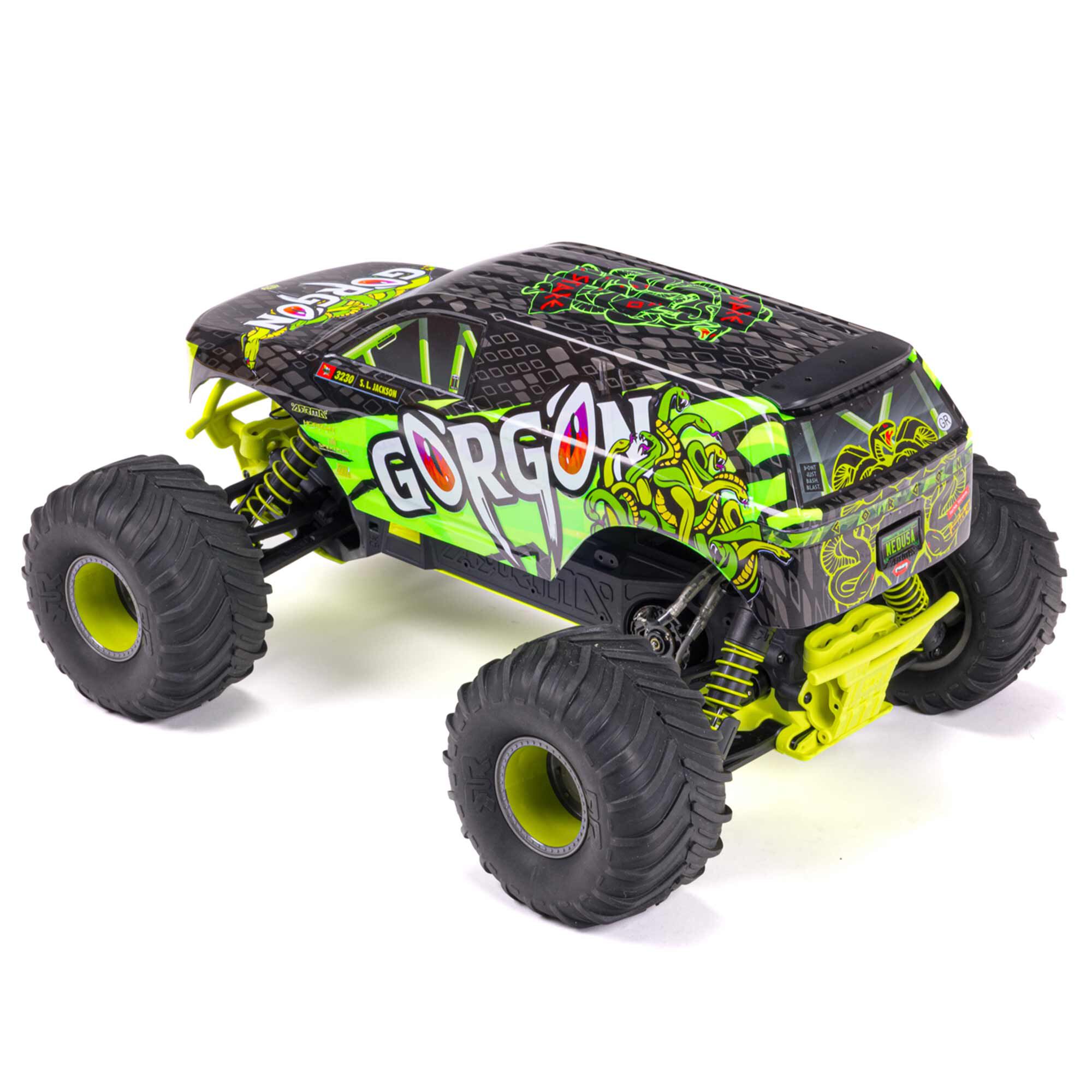 ARRMA 1/10 GORGON 2WD RTR Brushed Monster Truck (Battery & Charger Included), Yellow